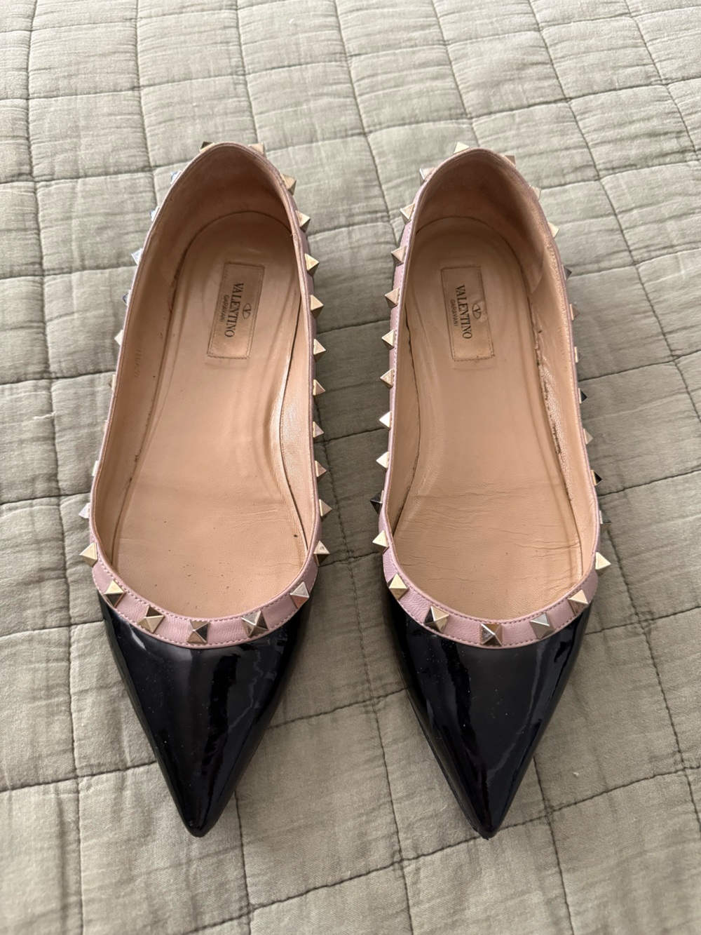 Valentino Black Rockstud Flats